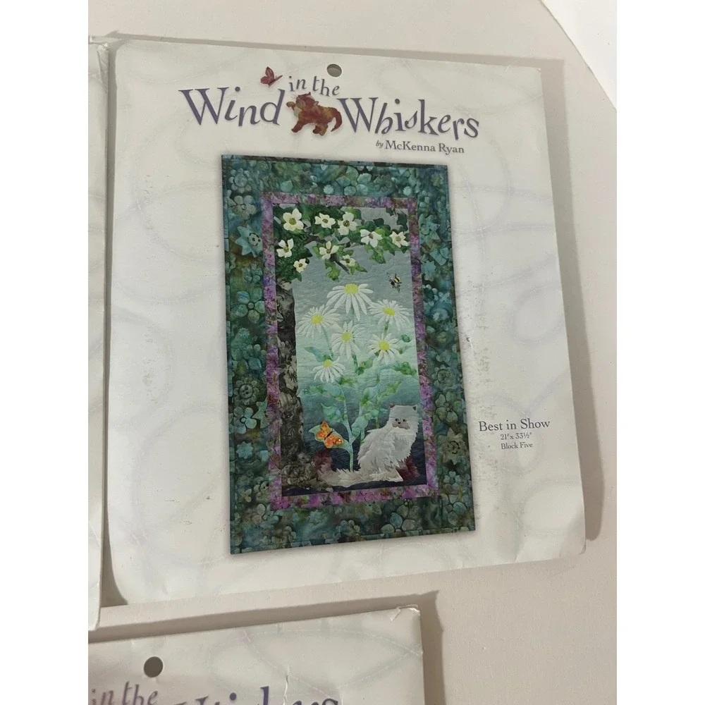 McKenna Ryan In the Wind and Whiskers Quilt Pattern Set Blocks 3-7 Cats Hoffman